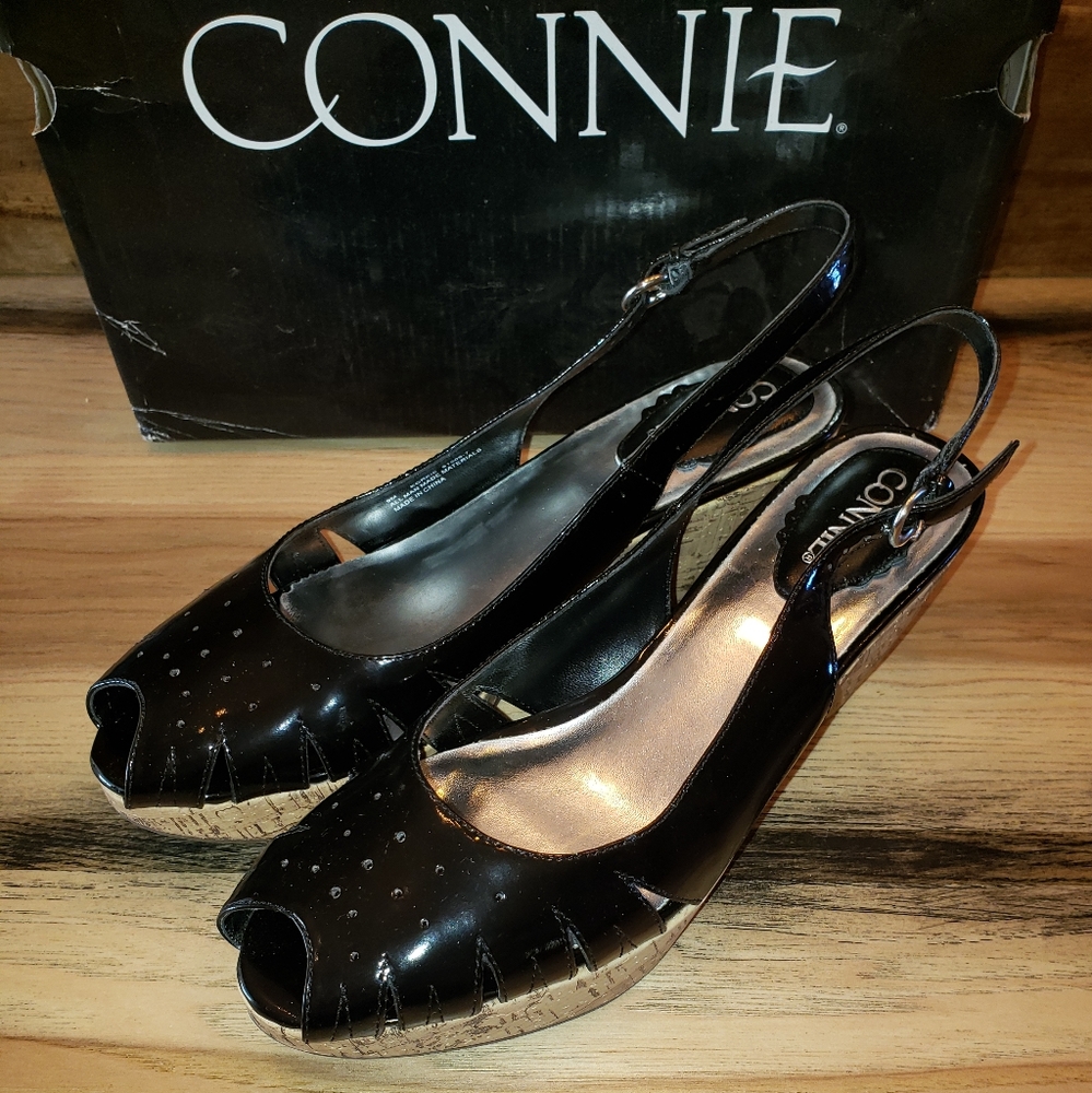 Connie SZ 9.5 Slingback Wedges EUC